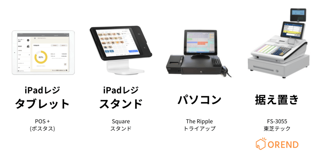 iPadレジなどPOSレジの種類
