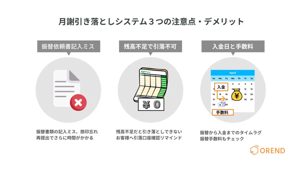 月謝引き落しシステム導入の3つの注意点・デメリット