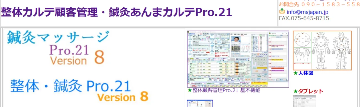 整体カルテ顧客管理・鍼灸あんまカルテPro.21