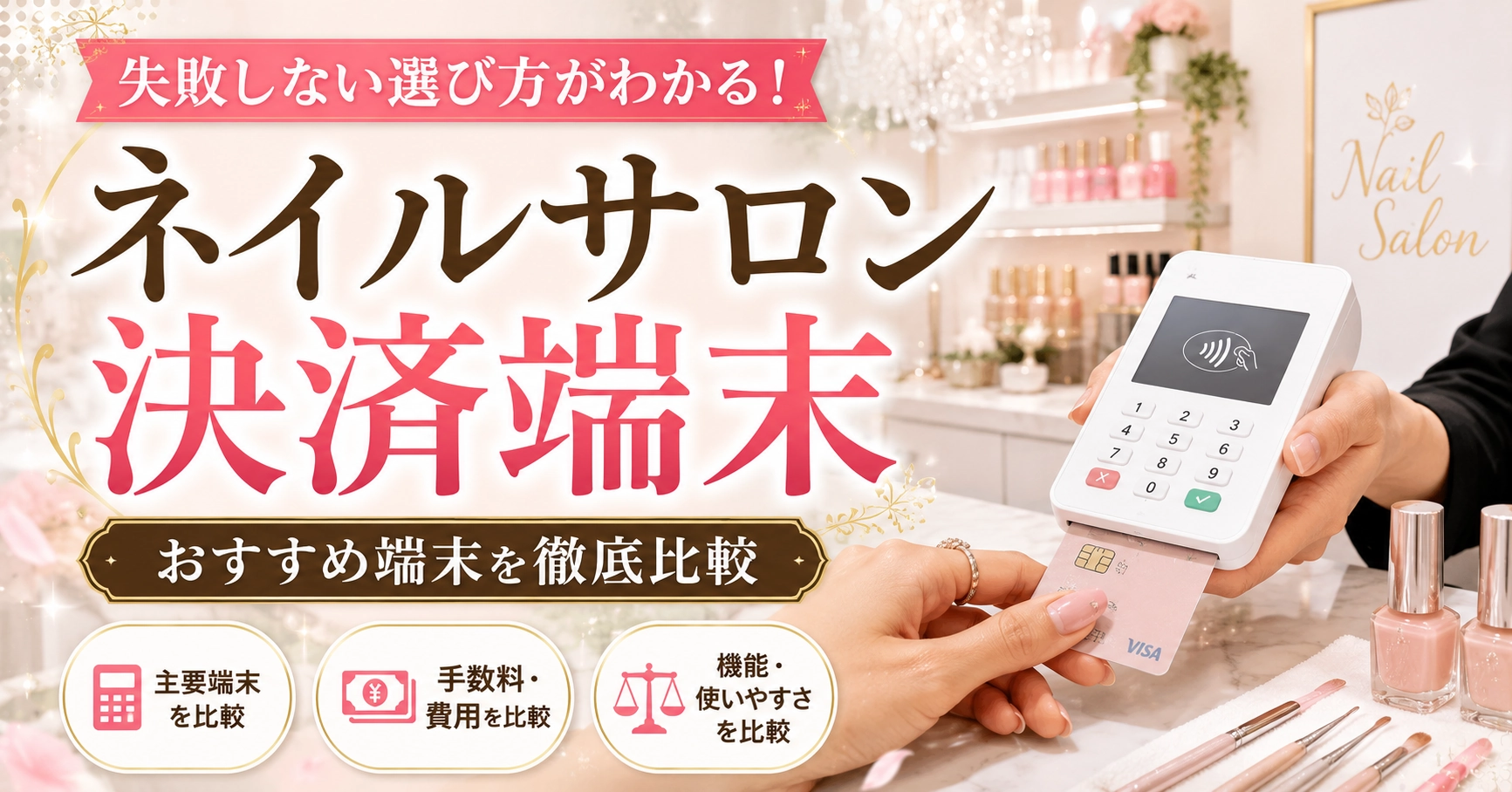ネイルサロンにおすすめの決済端末9選！料金・手数料・機能を比較